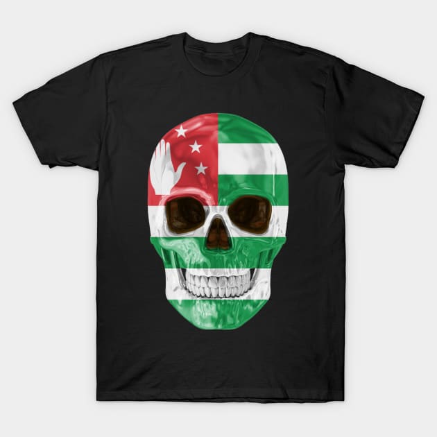 Abkhazia Flag Skull - Gift for Abkhazian With Roots From Abkhazia T-Shirt by Country Flags